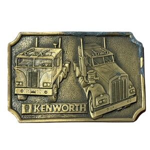 Vintage 1977 Kenworth Semi Truck Belt Buckle Tonkin F-41 Brass Tone Americana